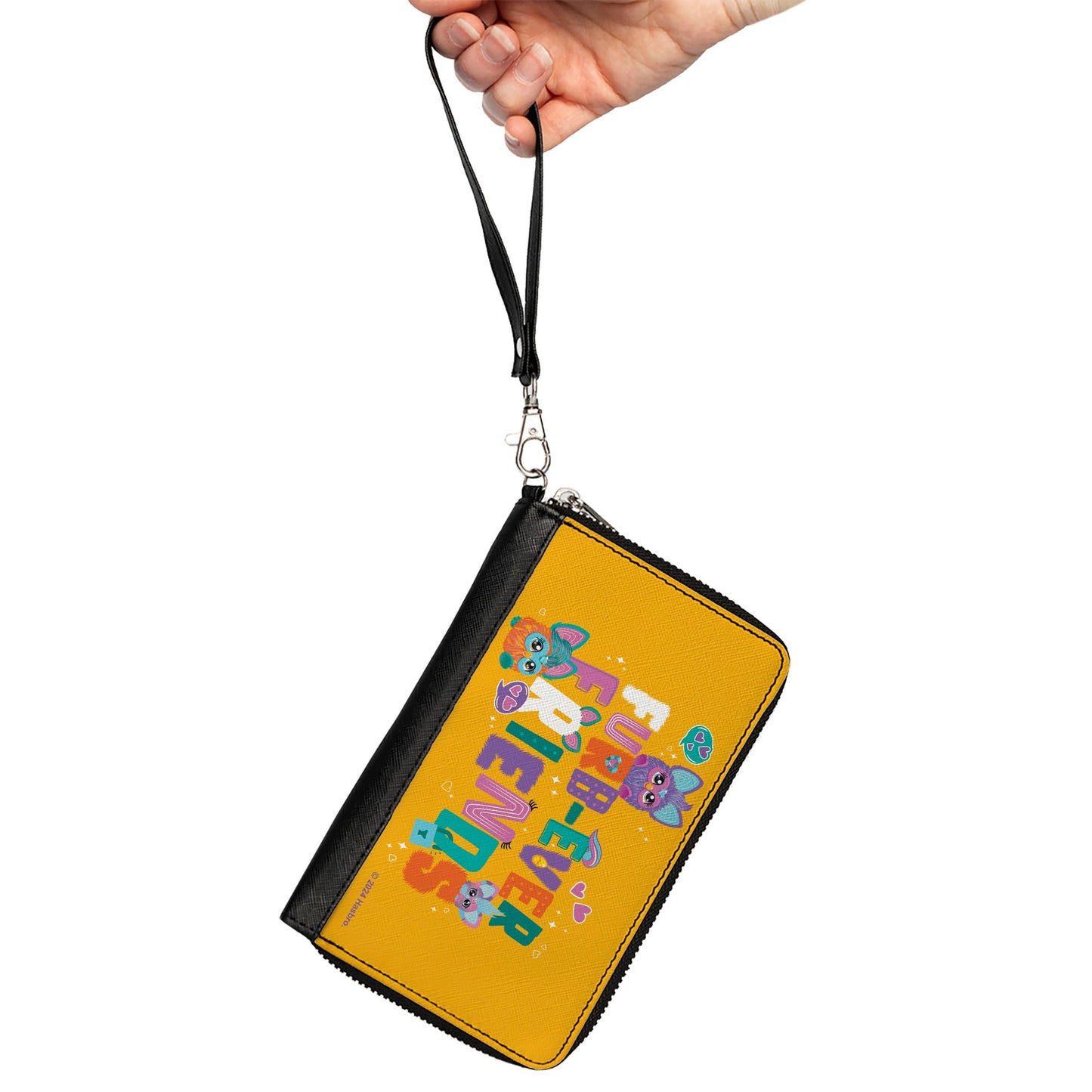PU Zip Around Wallet Rectangle - Furby FURB-EVER FRIENDS Group Pose Orange/Multi Color