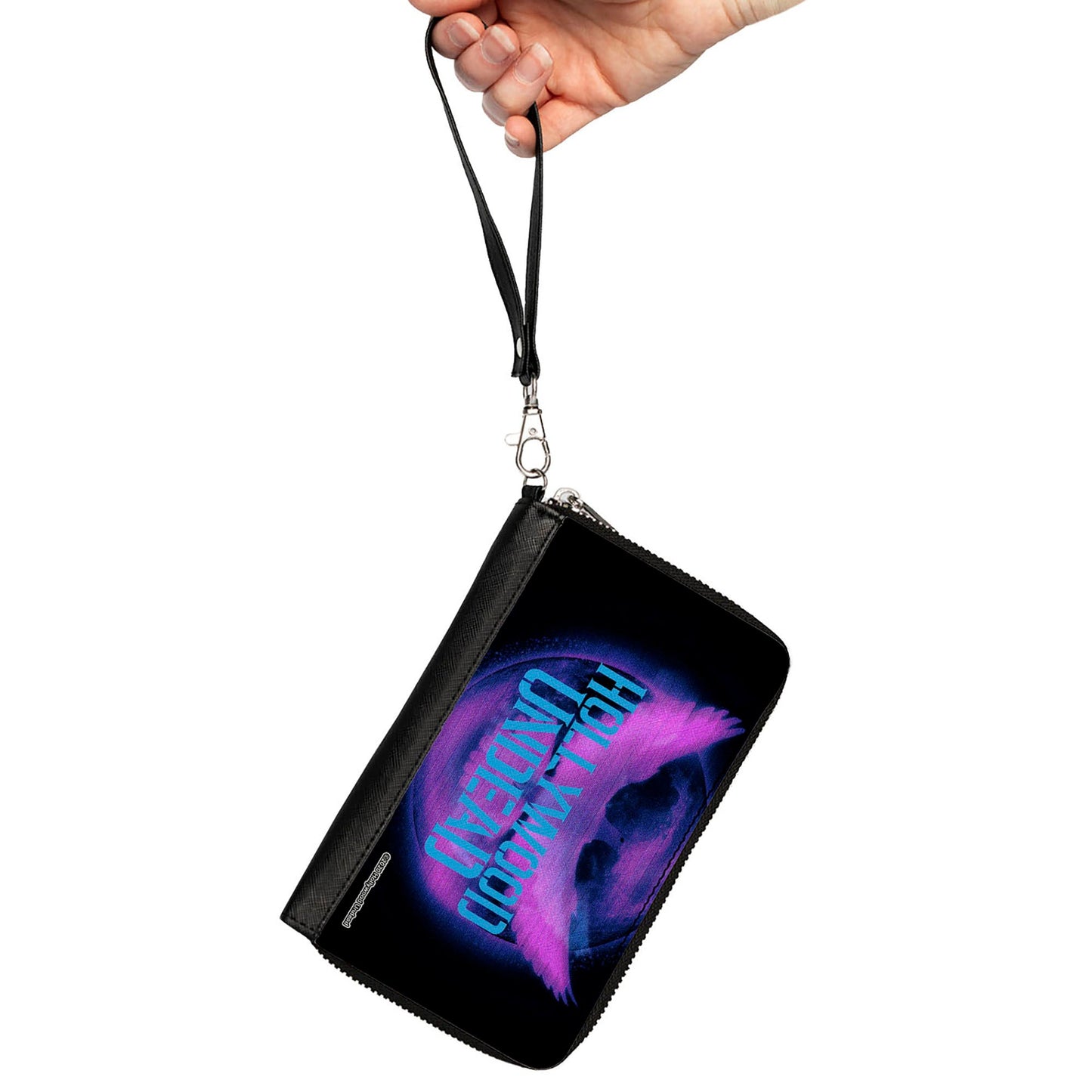 Women's PU Zip Around Wallet Rectangle - HOLLYWOOD UNDEAD Dove TV Fuzz Black Pinks Blues