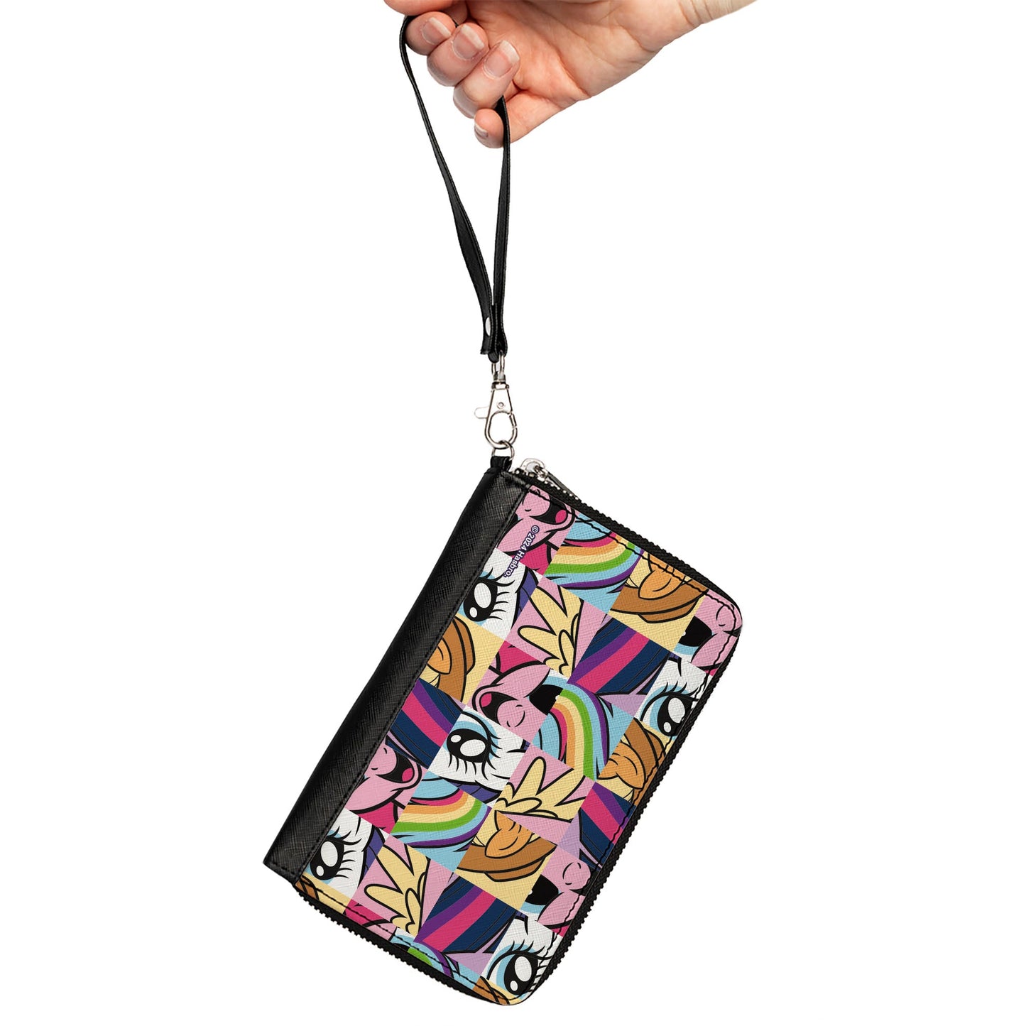 PU Zip Around Wallet Rectangle - My Little Pony Friendship is Magic Close-Up Blocks Collage
