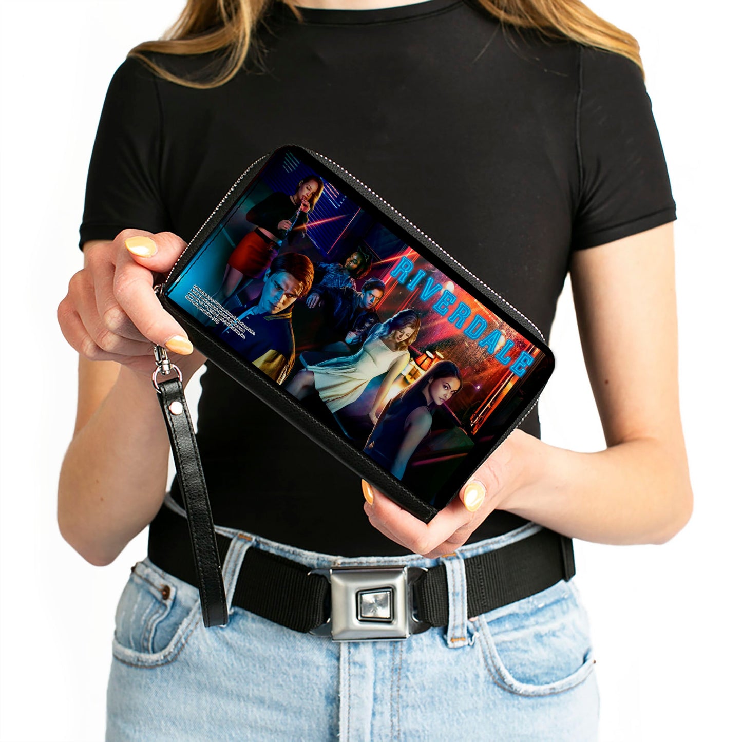 PU Zip Around Wallet Rectangle - RIVERDALE 6-Character Diner Group Pose