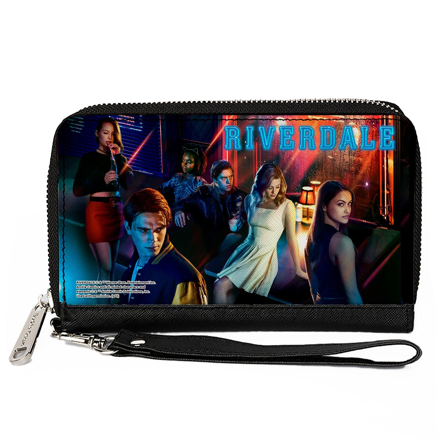 PU Zip Around Wallet Rectangle - RIVERDALE 6-Character Diner Group Pose