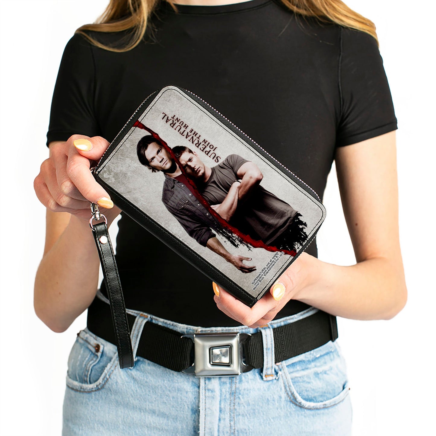 PU Zip Around Wallet Rectangle - SUPERNATURAL Winchster Brothers Divided