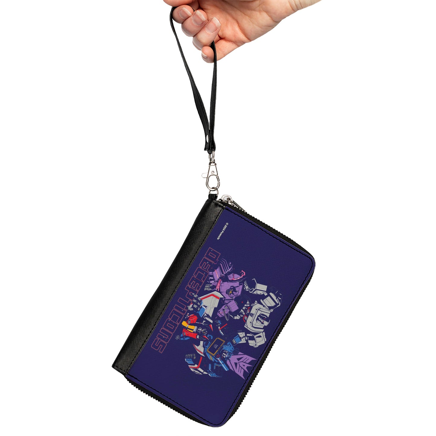 PU Zip Around Wallet Rectangle - Transformers DECEPTICONS Group Pose and Text Blues
