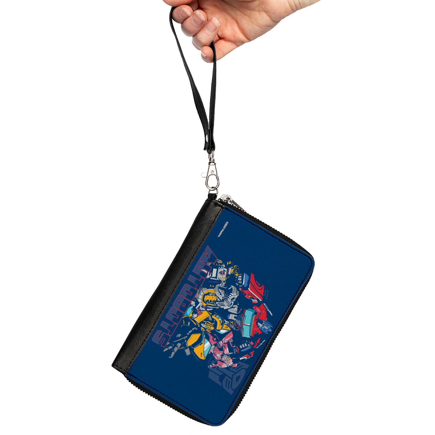 PU Zip Around Wallet Rectangle - Transformers AUTOBOTS Group Pose and Text Blues