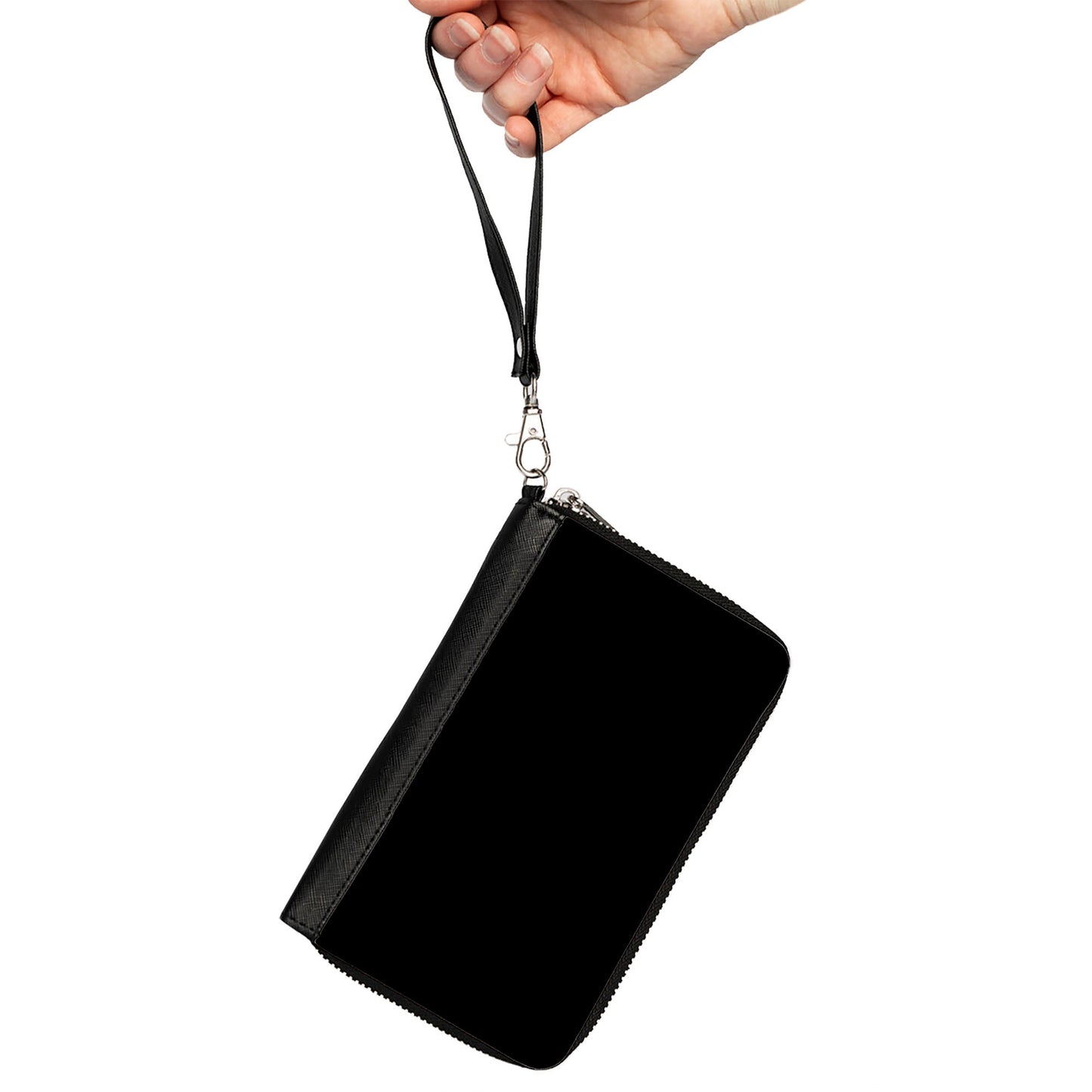 PU Zip Around Wallet Rectangle - Black