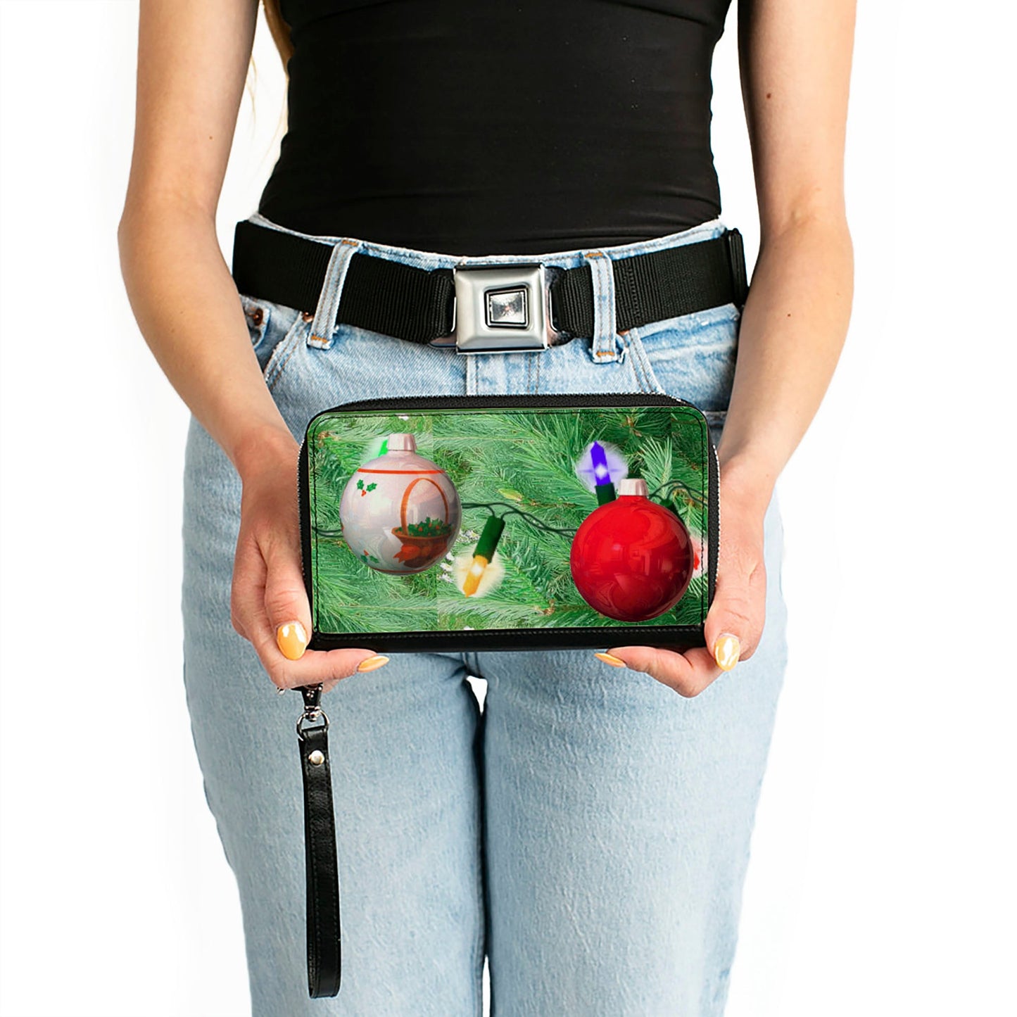 Women's PU Zip Around Wallet Rectangle - Decorated Tree