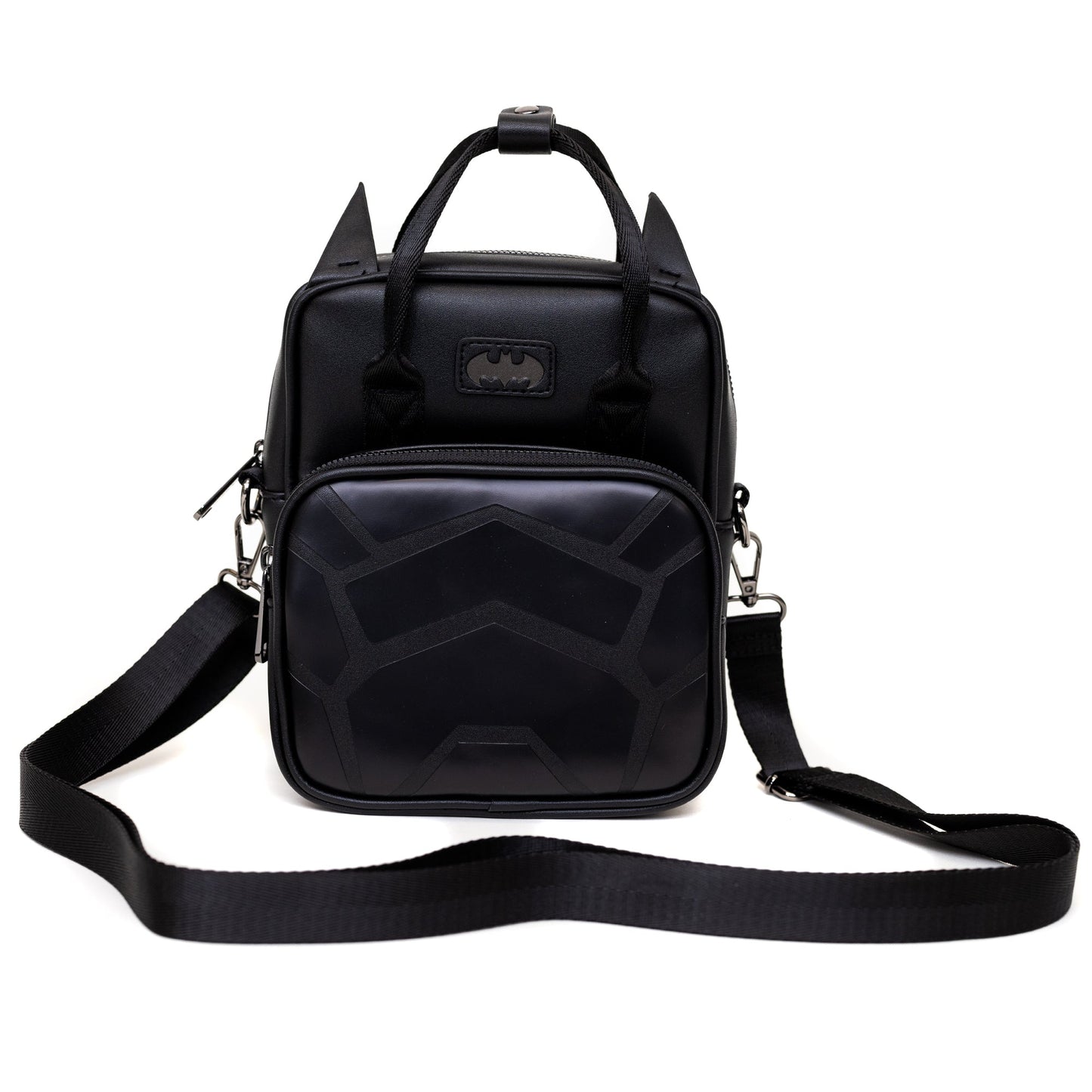 DC Comics Bag, Crossbody, Batman Embossed Armor Texture Black, Vegan Leather