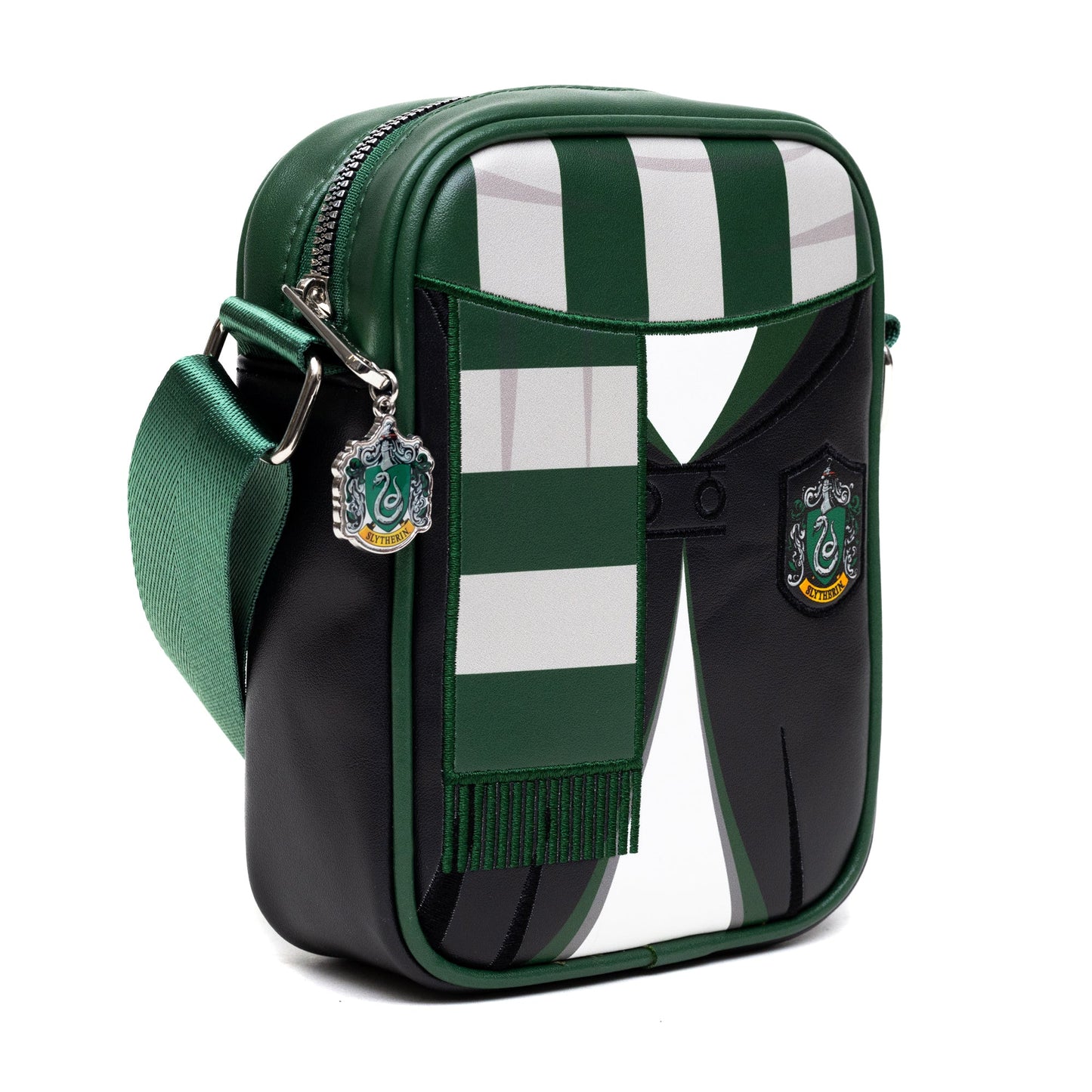 The Wizarding World of Harry Potter Bag, Crossbody, Harry Potter Hogwarts School Slytherin Uniform Embroidered, Vegan Leather