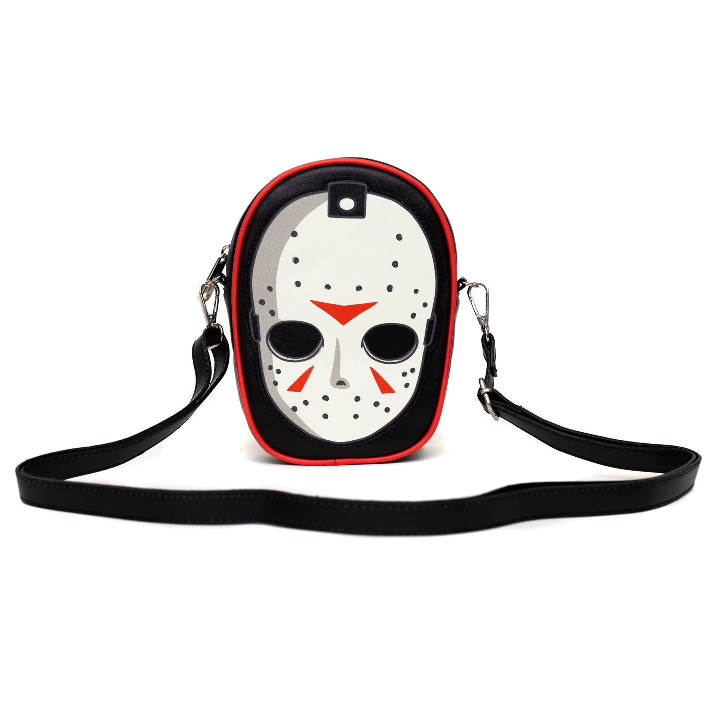 Warner Bros. Horror Movies Bag, Crossbody, Friday The 13th Jason Hockey Mask Applique, Vegan Leather