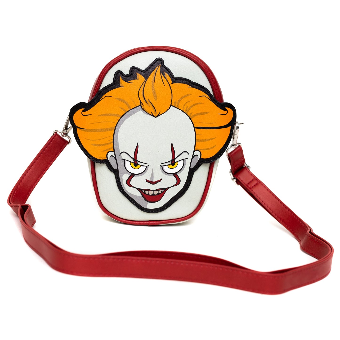 Warner Bros. Horror Movies Bag, Crossbody, It Pennywise Smiling Face Applique, Vegan Leather