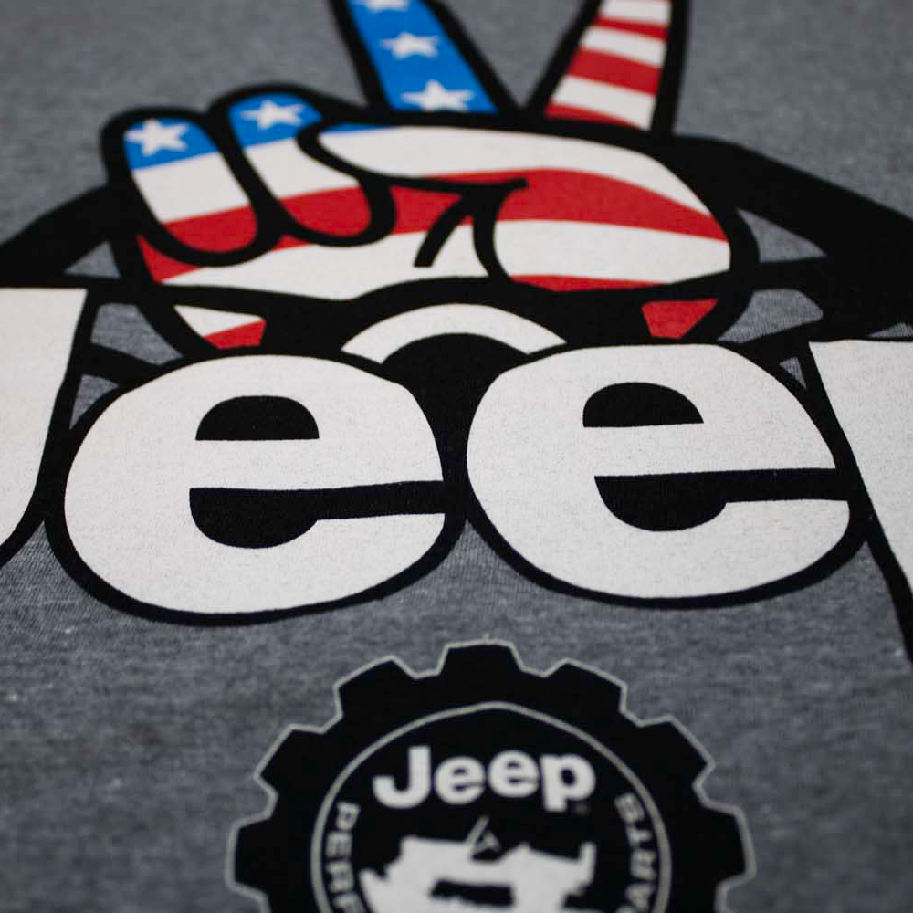 Ladies Jeep® Wave USA V-neck - Graphite Heather