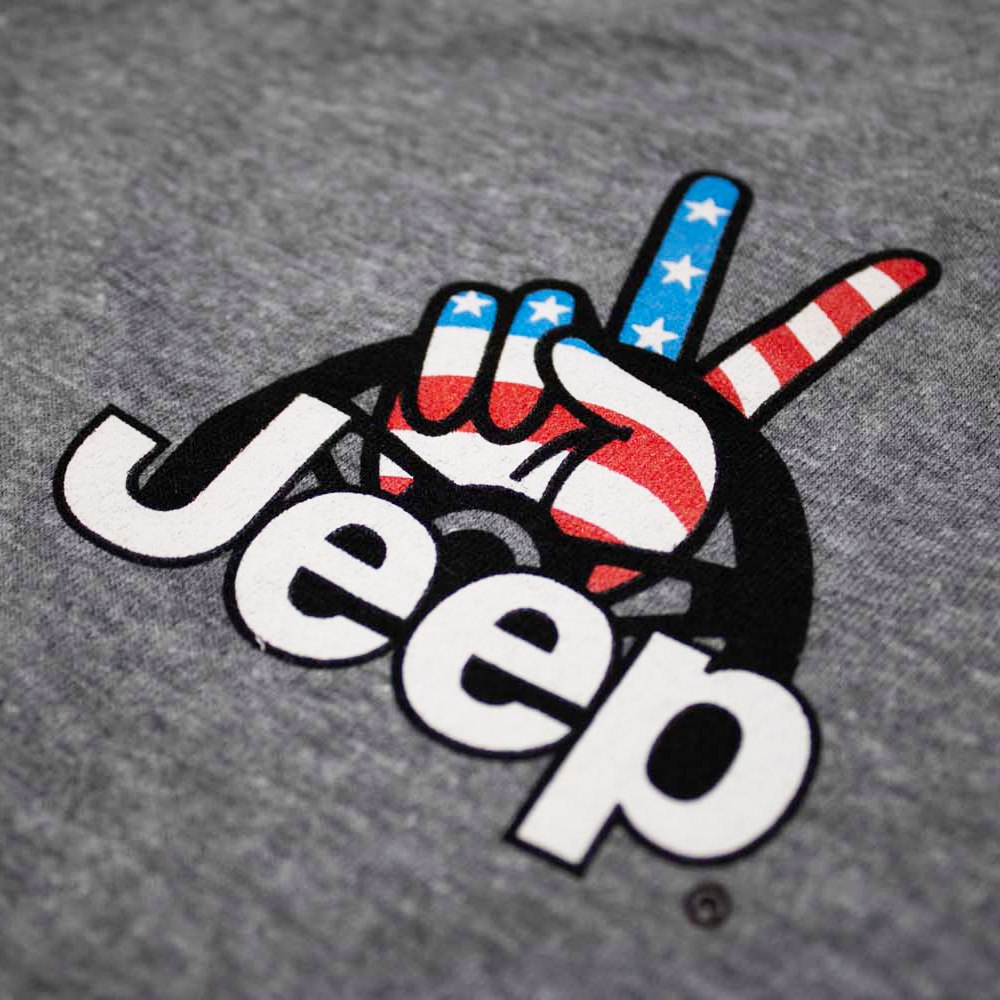 Ladies Jeep® Wave USA V-neck - Graphite Heather