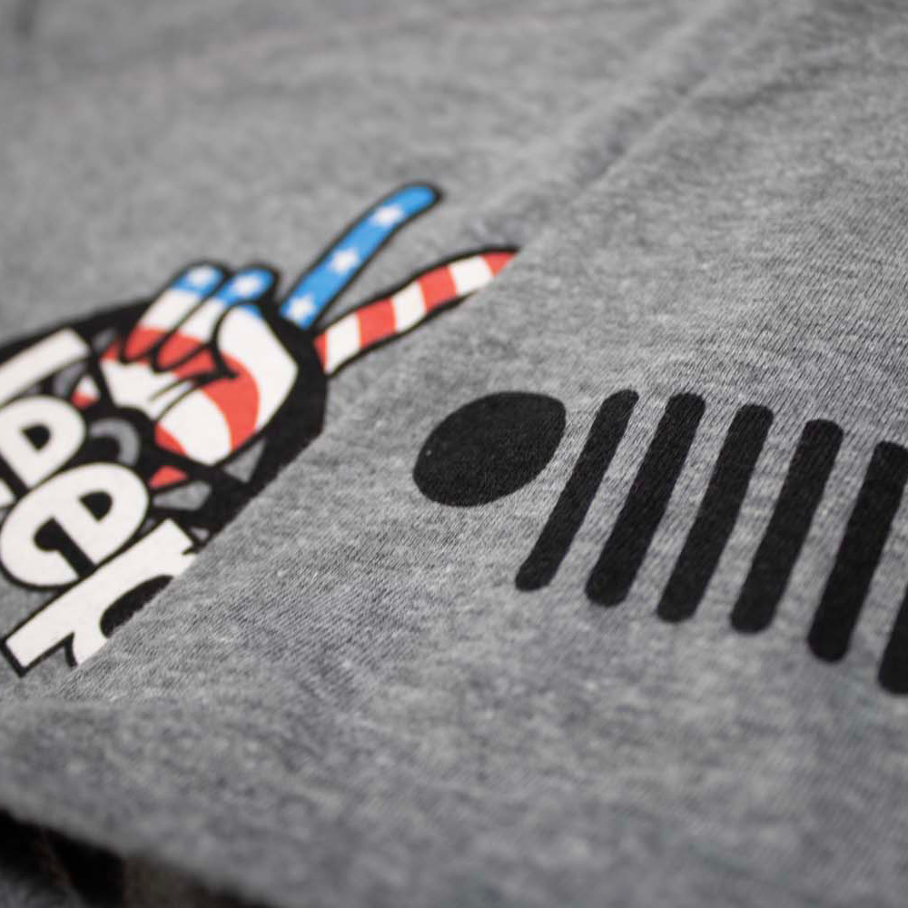 Ladies Jeep® Wave USA V-neck - Graphite Heather