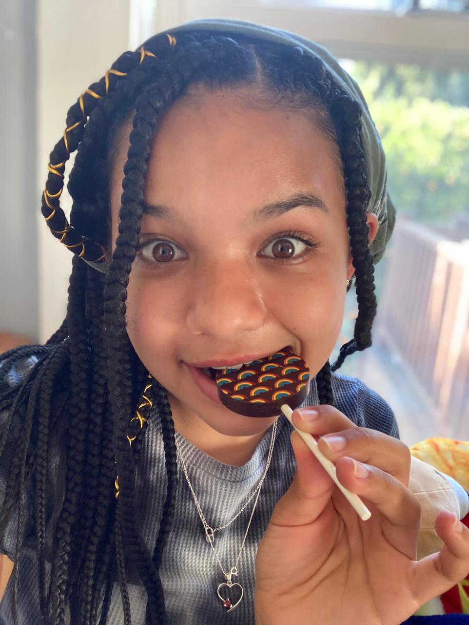 Dark Chocolate Lollipops With Dulce de Leche, Almond butter or Peanut Butter Filling