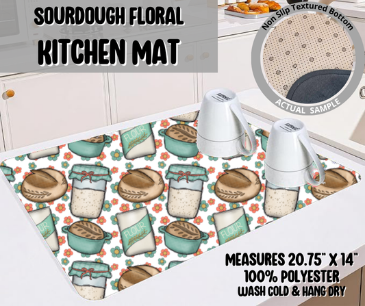 Sourdough Floral Kitchen Mat