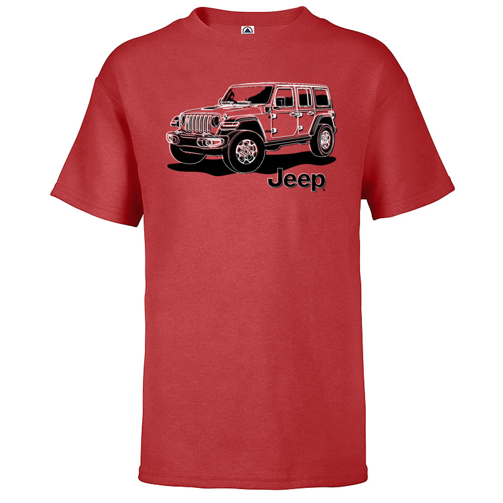 Youth Jeep JL Wrangler Line Art T-Shirt