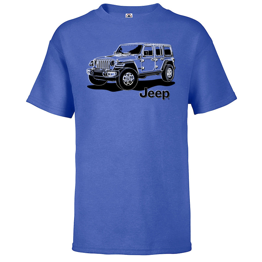 Youth Jeep JL Wrangler Line Art T-Shirt