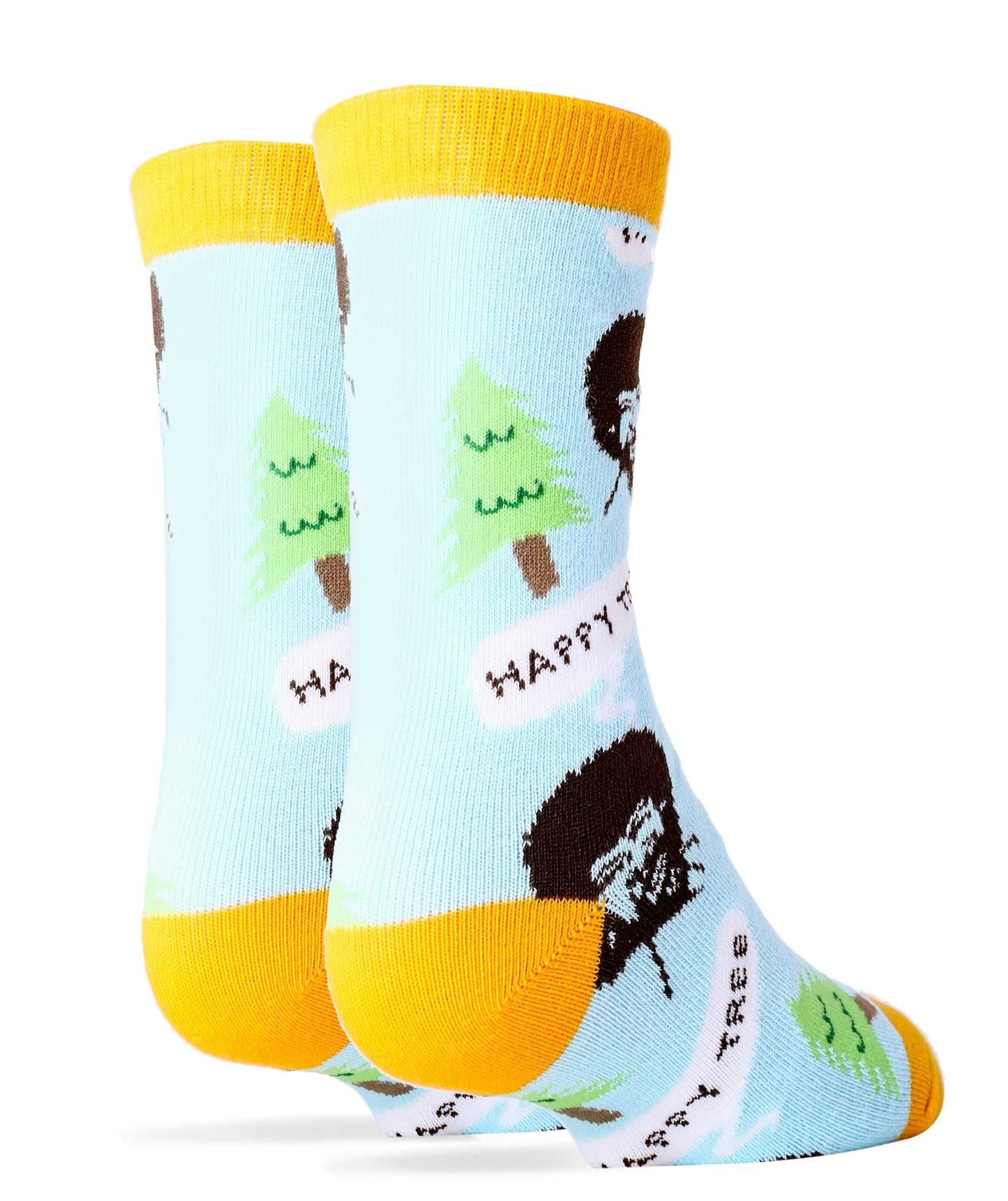 Kid's Bob Ross Happy Tree Blue Socks