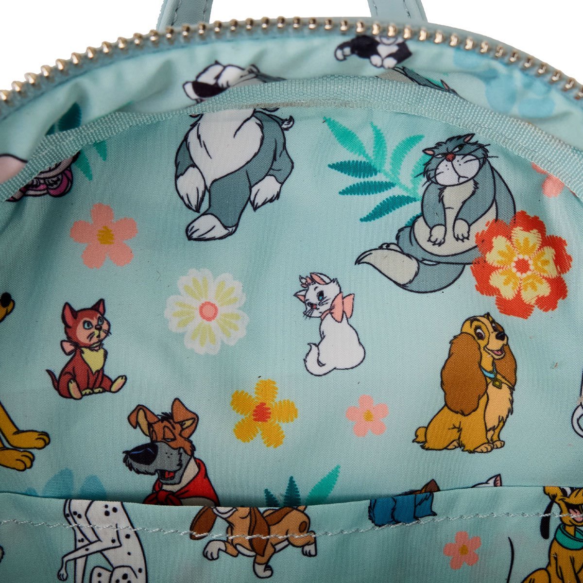 Loungefly Disney Dogs and Cats Denim Fringe Mini Backpack
