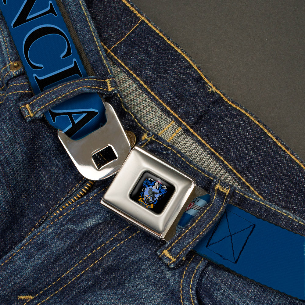 Ravenclaw Crest Full Color Seatbelt Belt - Harry Potter RAVENCLAW & Crest Blue/Black Webbing