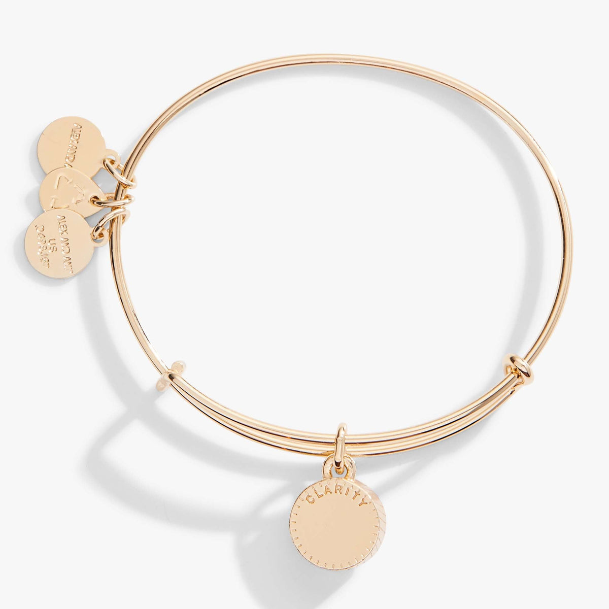 April Clear Crystal Birthstone Charm Bangle