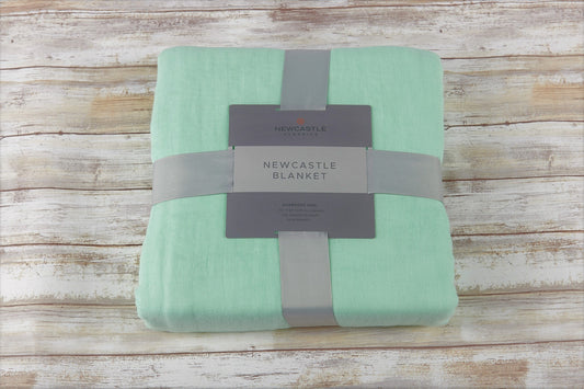 Bamboo Muslin Oversized Twin Blanket Lightweight Seafoam