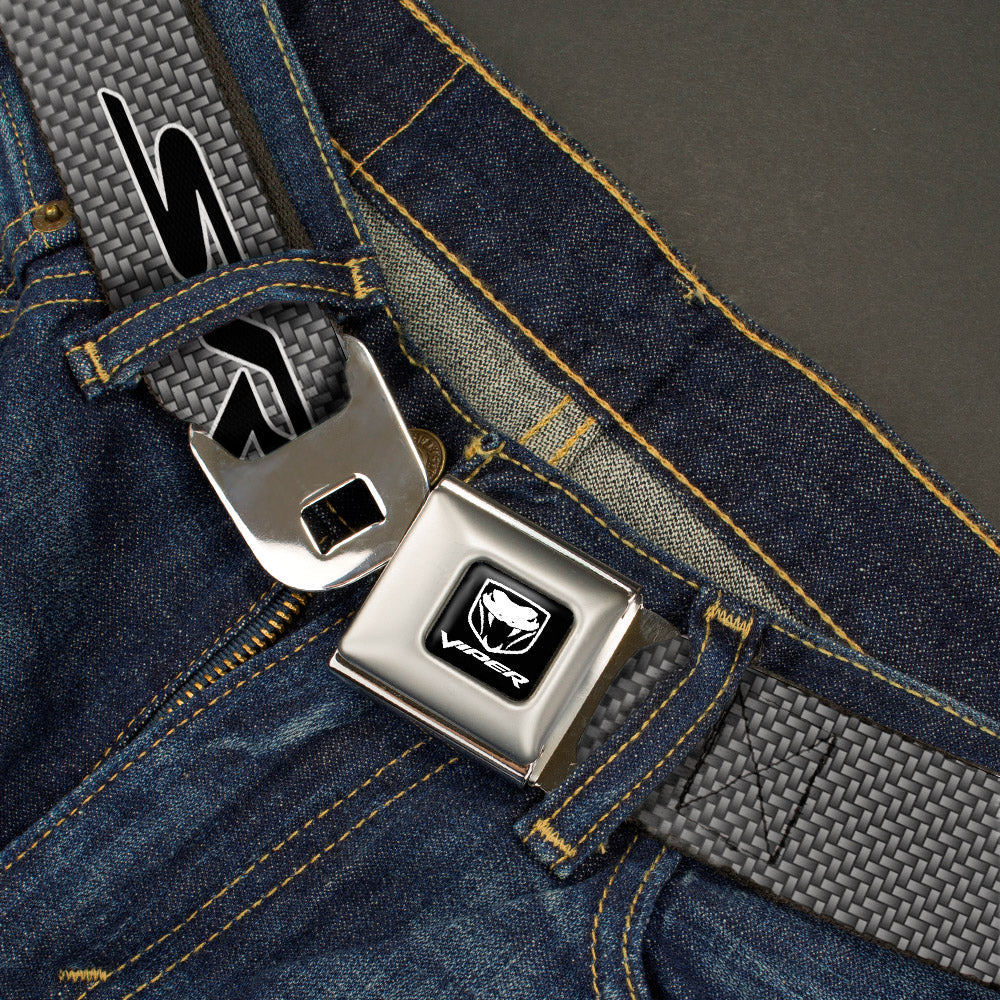 Dodge Viper Seatbelt Belt - SRT Carbon Fiber Silver/White/Black Webbing