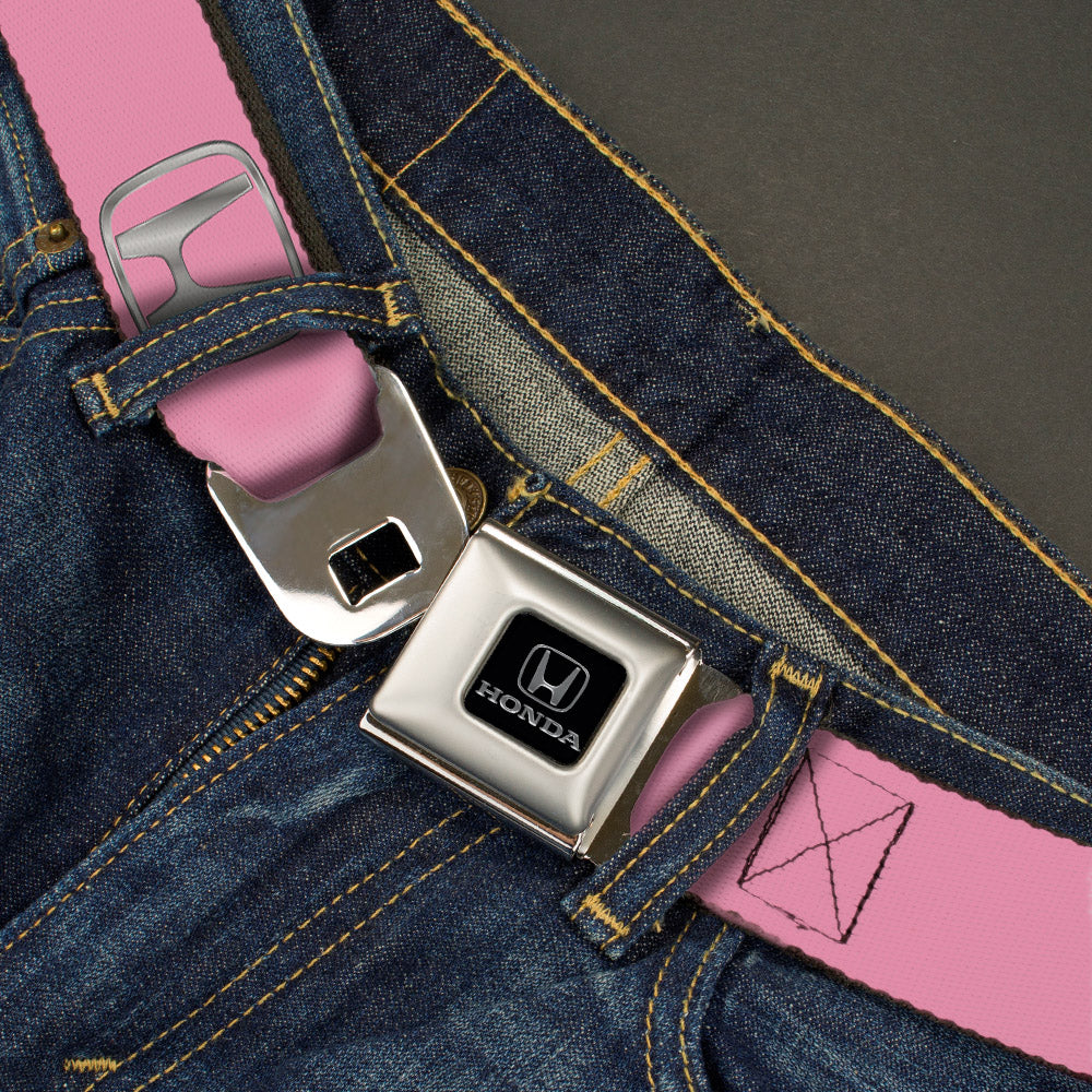 Honda Seatbelt Belt - Honda Logo Pink/Silver-Fade Webbing