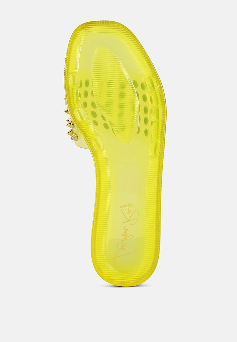 Bolly Punk Stud Clear Jelly Flats