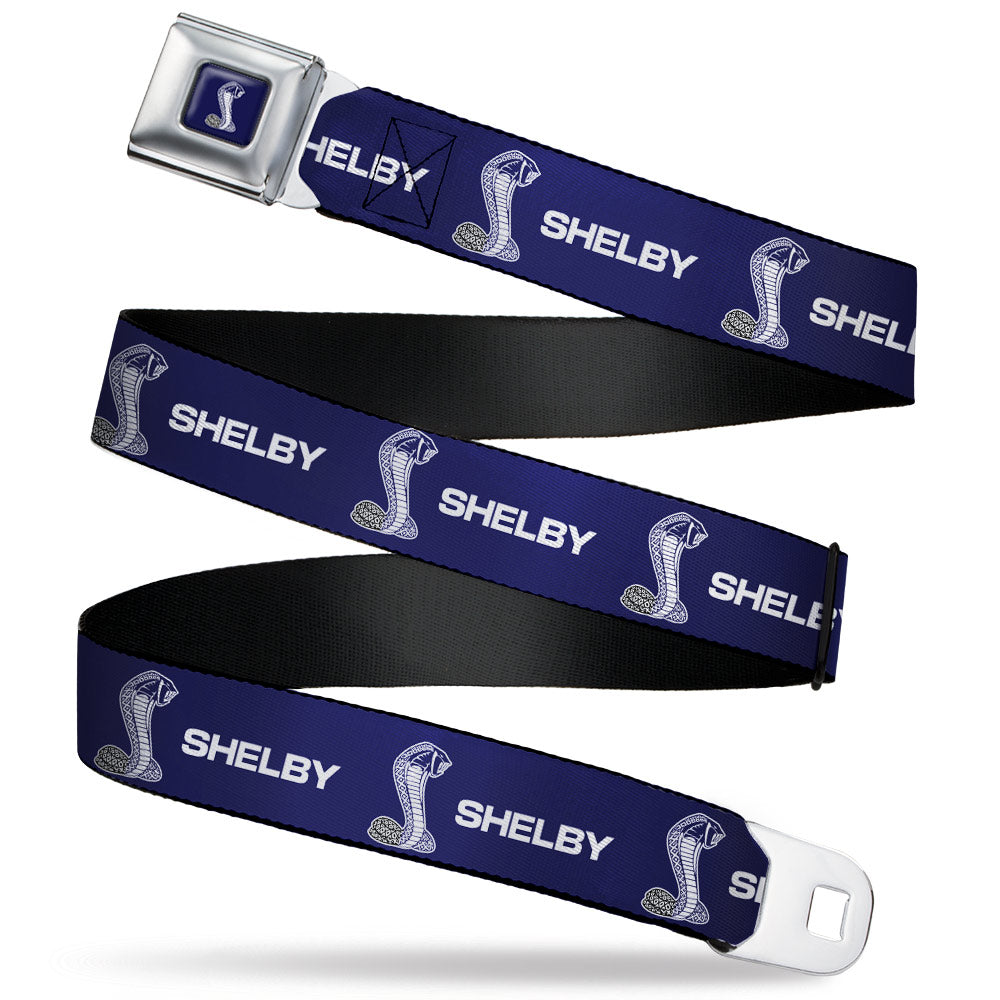 Carroll Shelby Super Snake Cobra Navy/White Seatbelt Belt - SHELBY Super Snake Cobra Navy/White Webbing