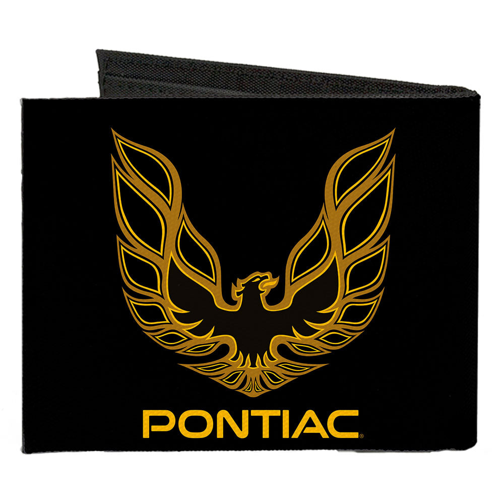 Canvas Bi-Fold Wallet - Firebird PONTIAC Logo Black Golds