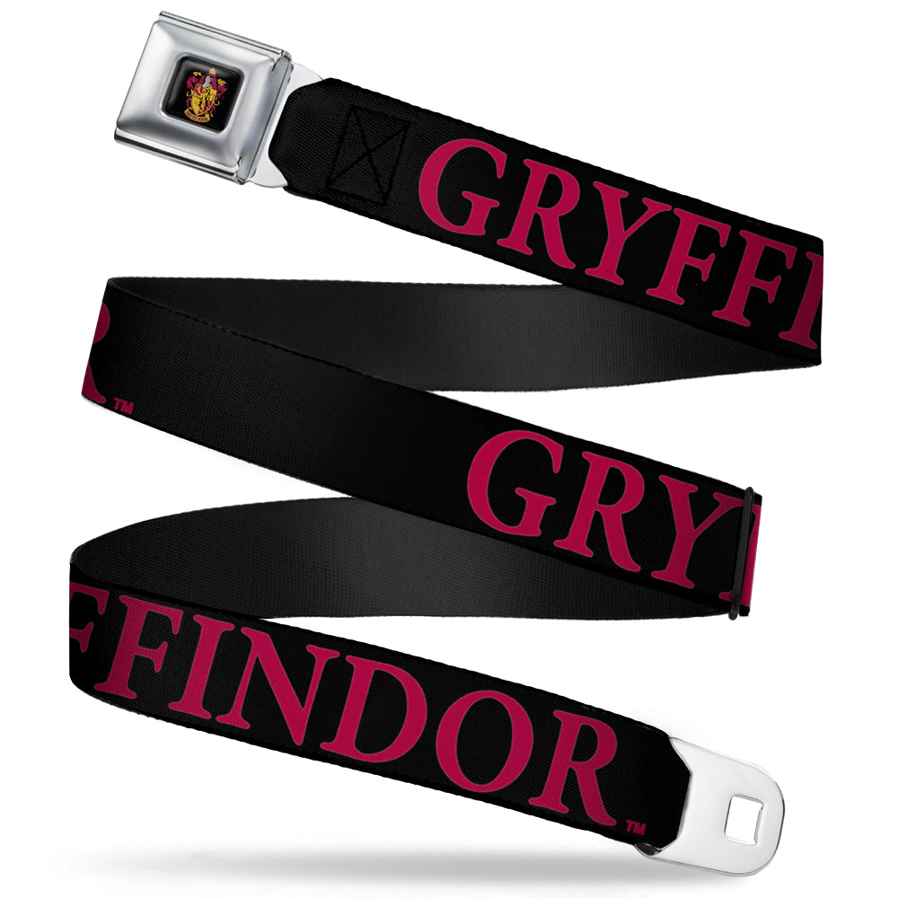 Gryffindor Crest Full Color Seatbelt Belt - Harry Potter GRYFFINDOR Black/Red Webbing