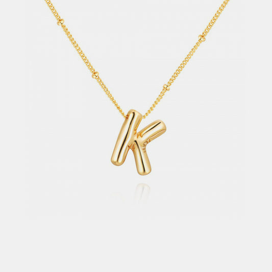 Gold-Plated Bubble Initial Necklace