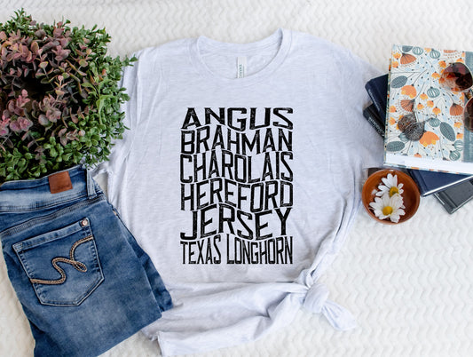 Cattle Names Graphic Tee