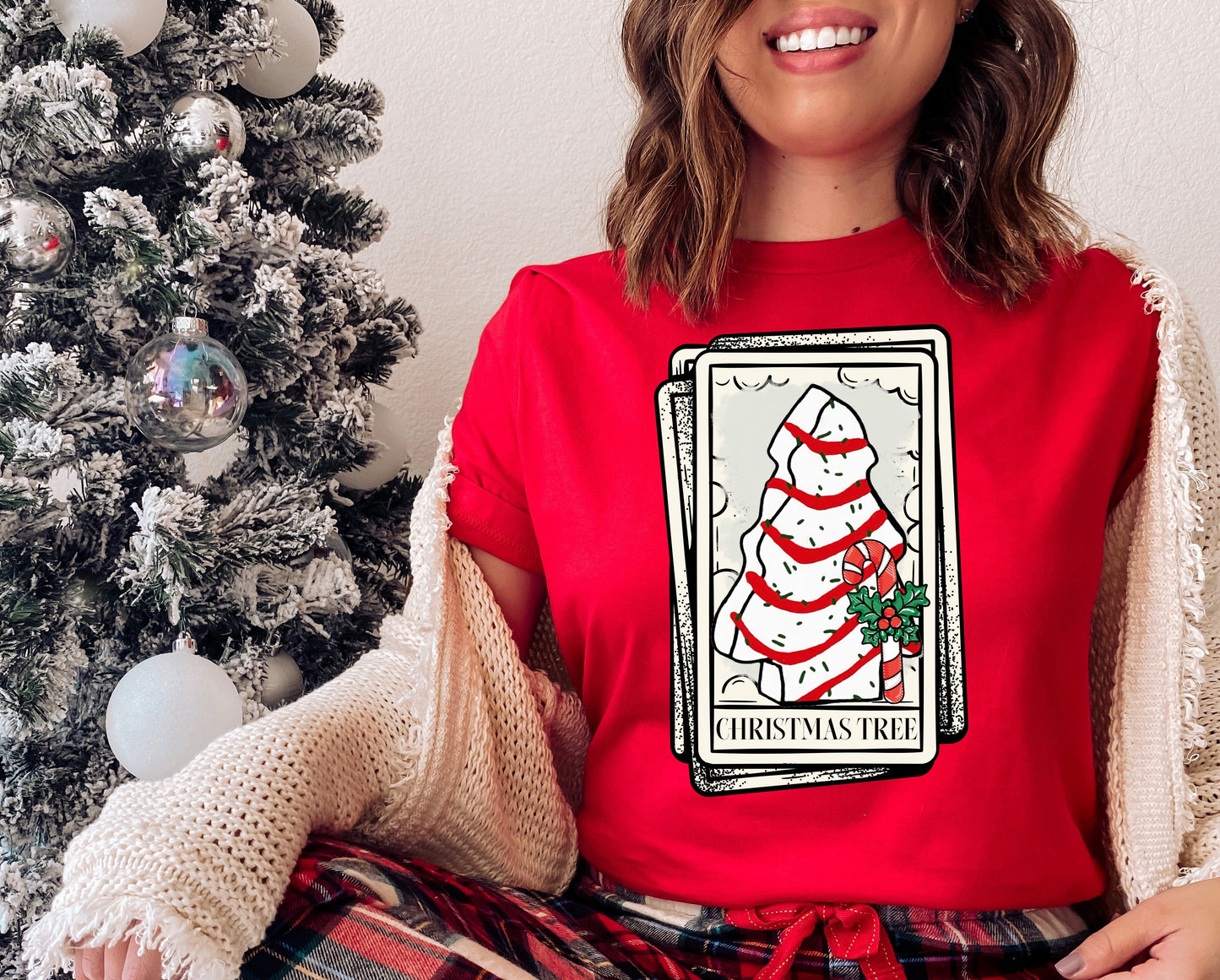 Christmas Tree Cake Card Graphic Tee