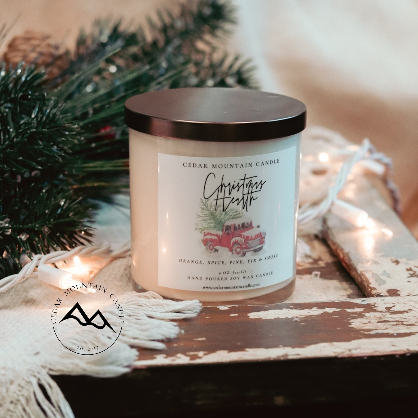 Christmas Farm Truck 9 oz Jar Candle