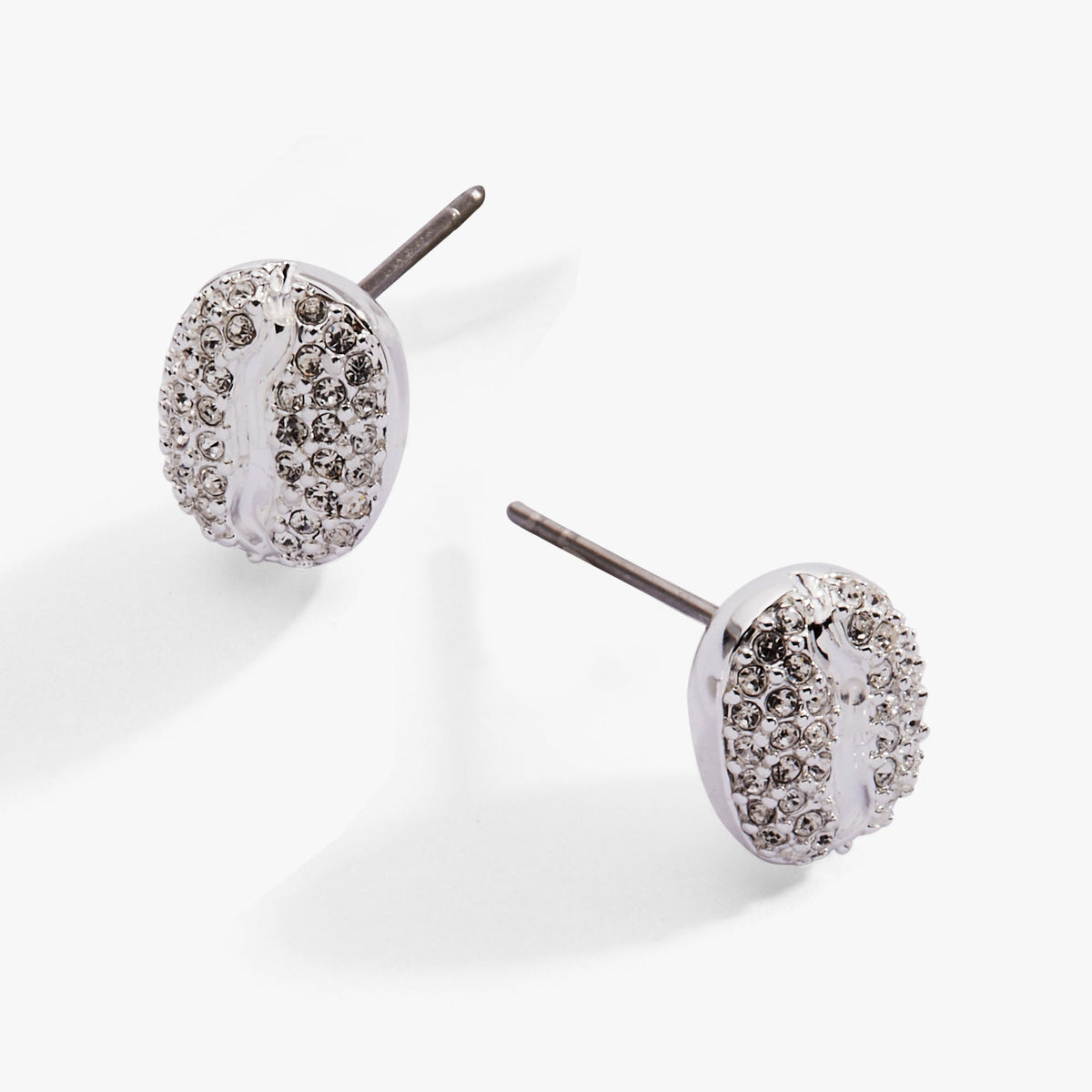 Coffee Bean Pave Crystal Stud Earrings