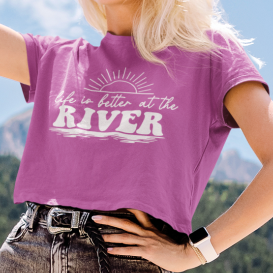 Life Is Better At The River Cropped Graphic Tee