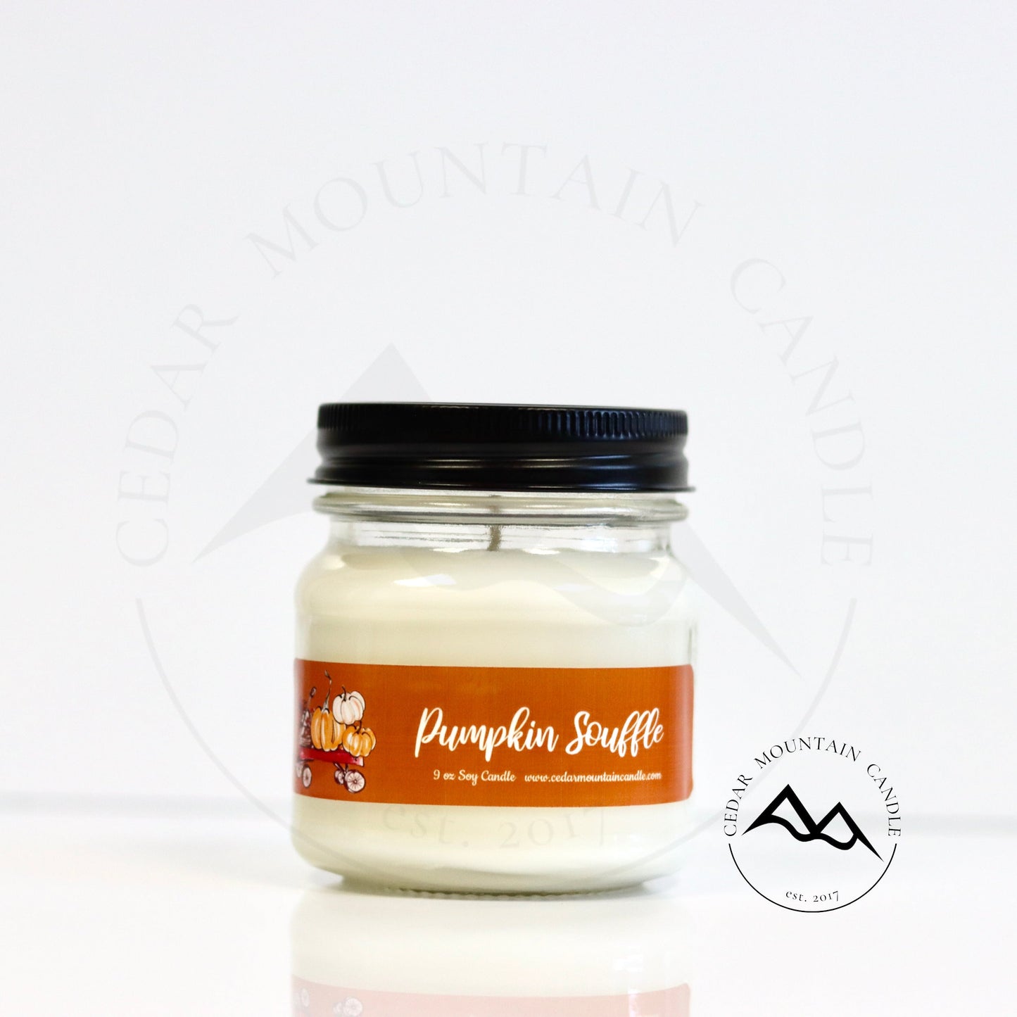 Fall Orange Pumpkin Mason Jar Candle