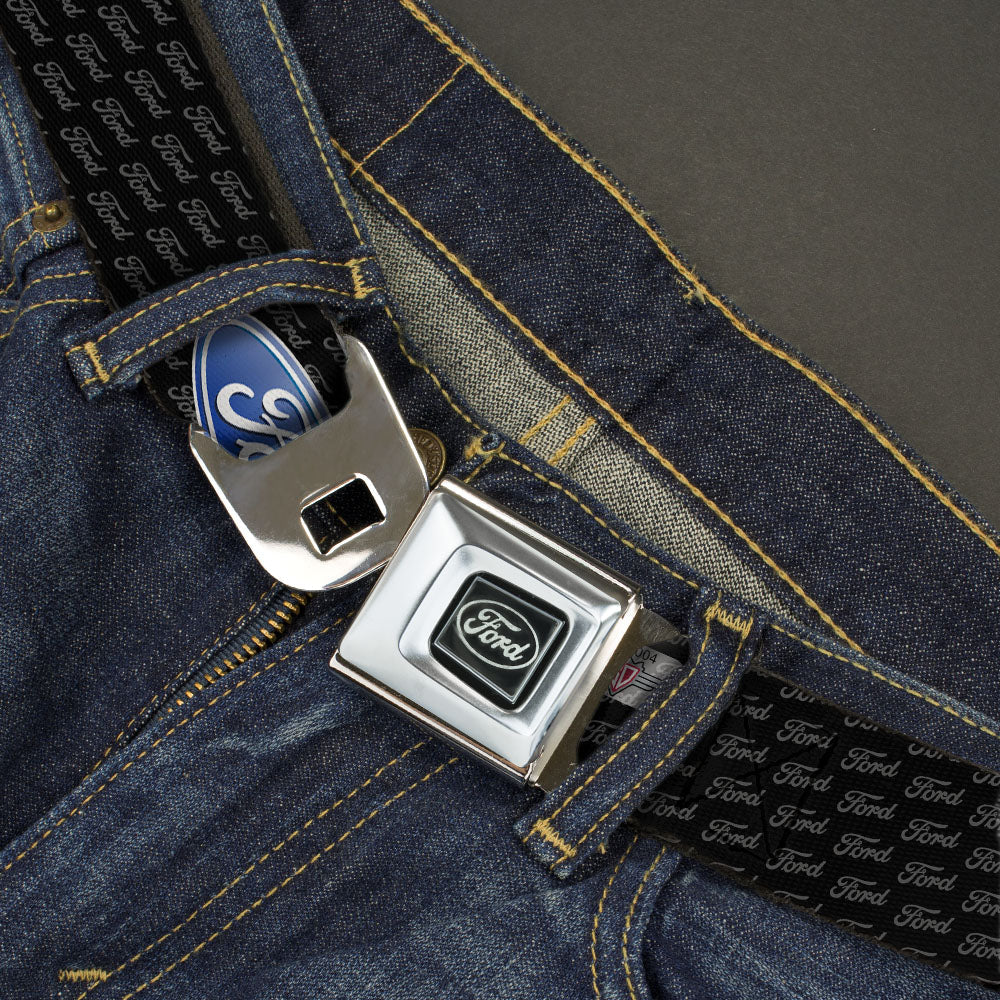 Ford Emblem Seatbelt Belt - Ford Oval REPEAT w/Text Webbing