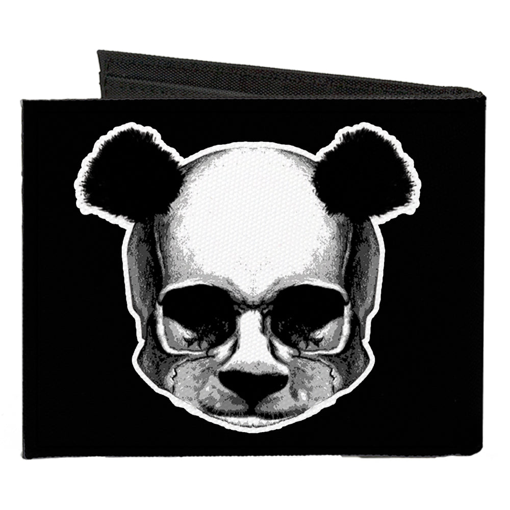 Canvas Bi-Fold Wallet - Panda Skulls