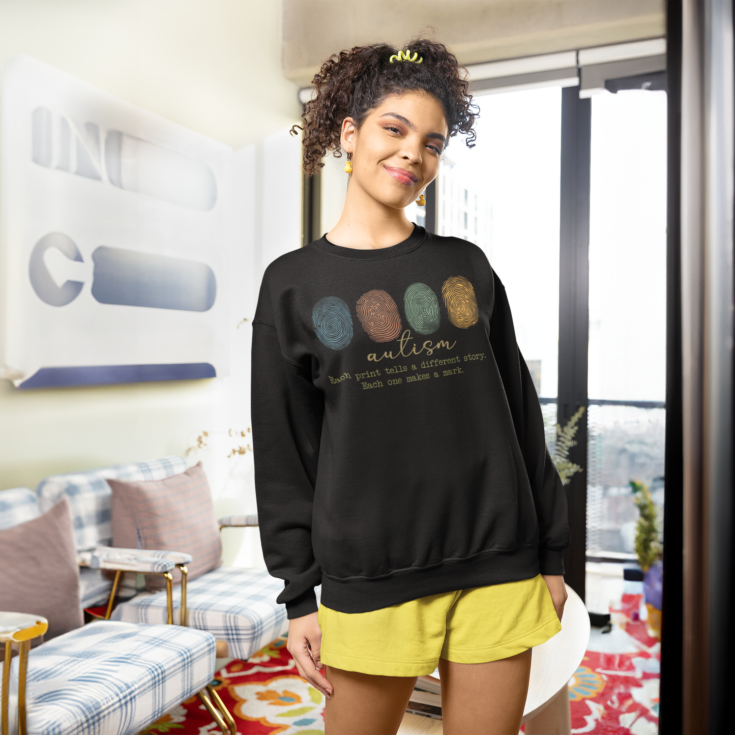 Autism Awareness “Every Print Makes a Mark” Sweatshirt