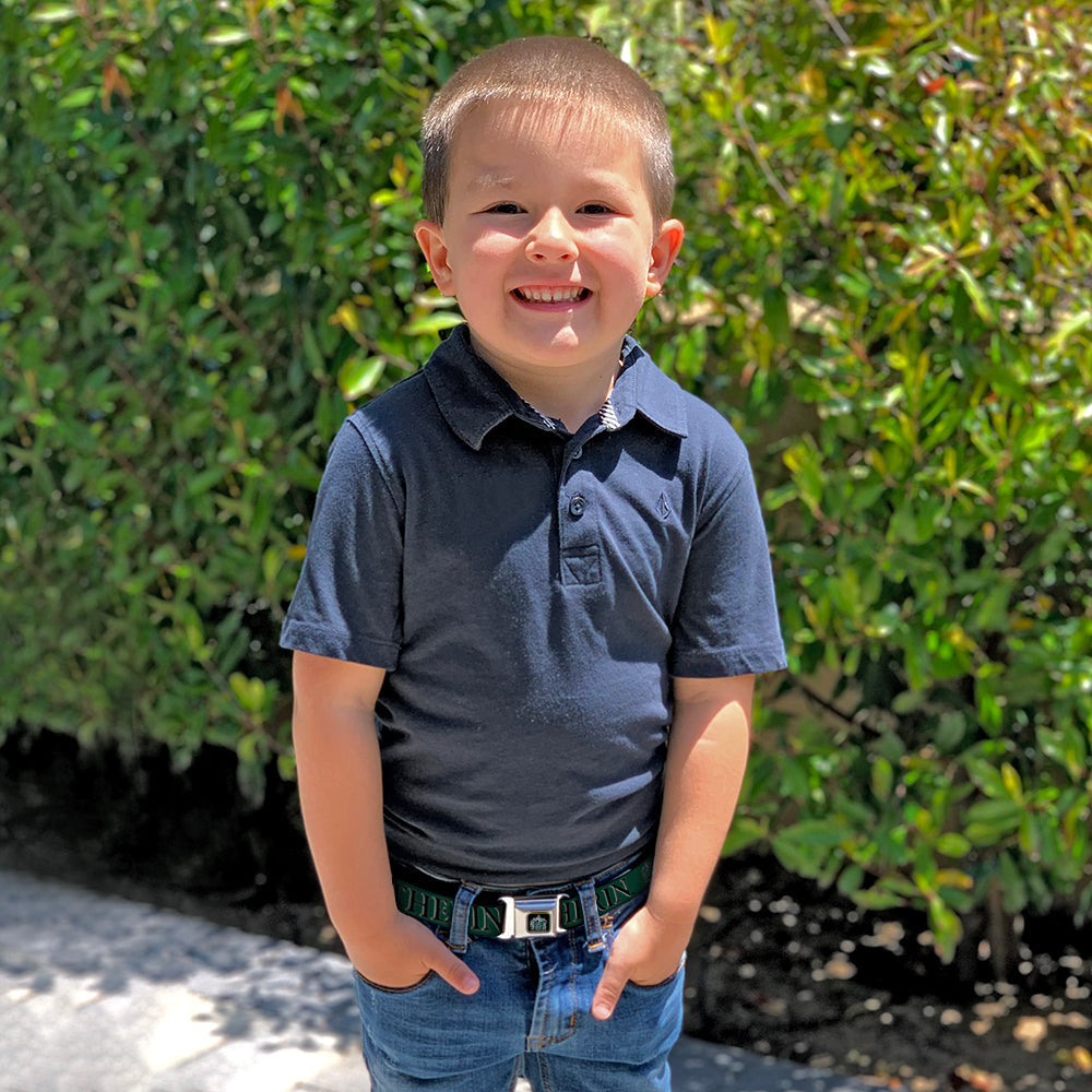 Slytherin Crest Full Color Seatbelt Belt - Harry Potter SLYTHERIN & Crest Green/Black Webbing