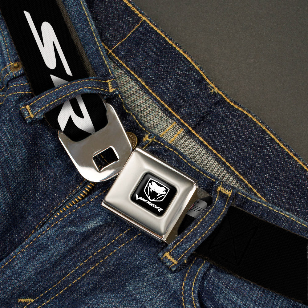Dodge Viper Seatbelt Belt - SRT Black/White Webbing