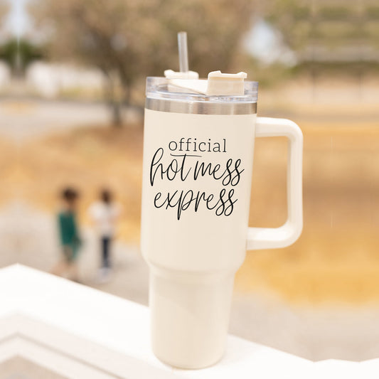Hot Mess 40oz Tumbler With Lid And Straw - Insulated Travel Cup