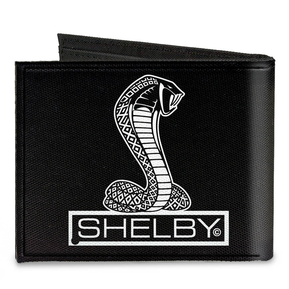 Canvas Bi-Fold Wallet - SHELBY Tiffany Box Black White