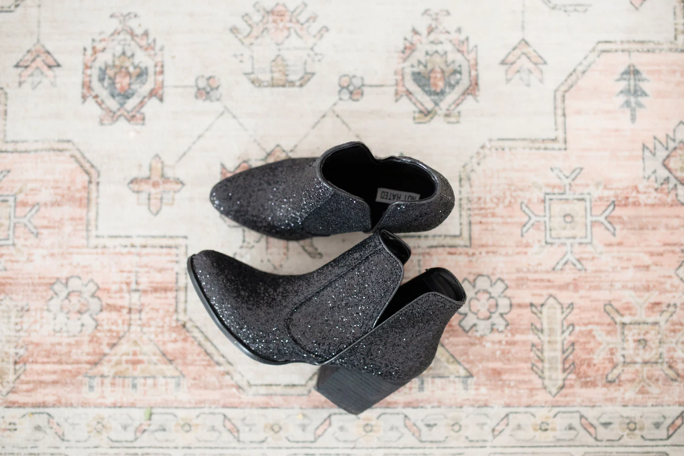 Not Rated - Fiera Glitter Booties in Black
