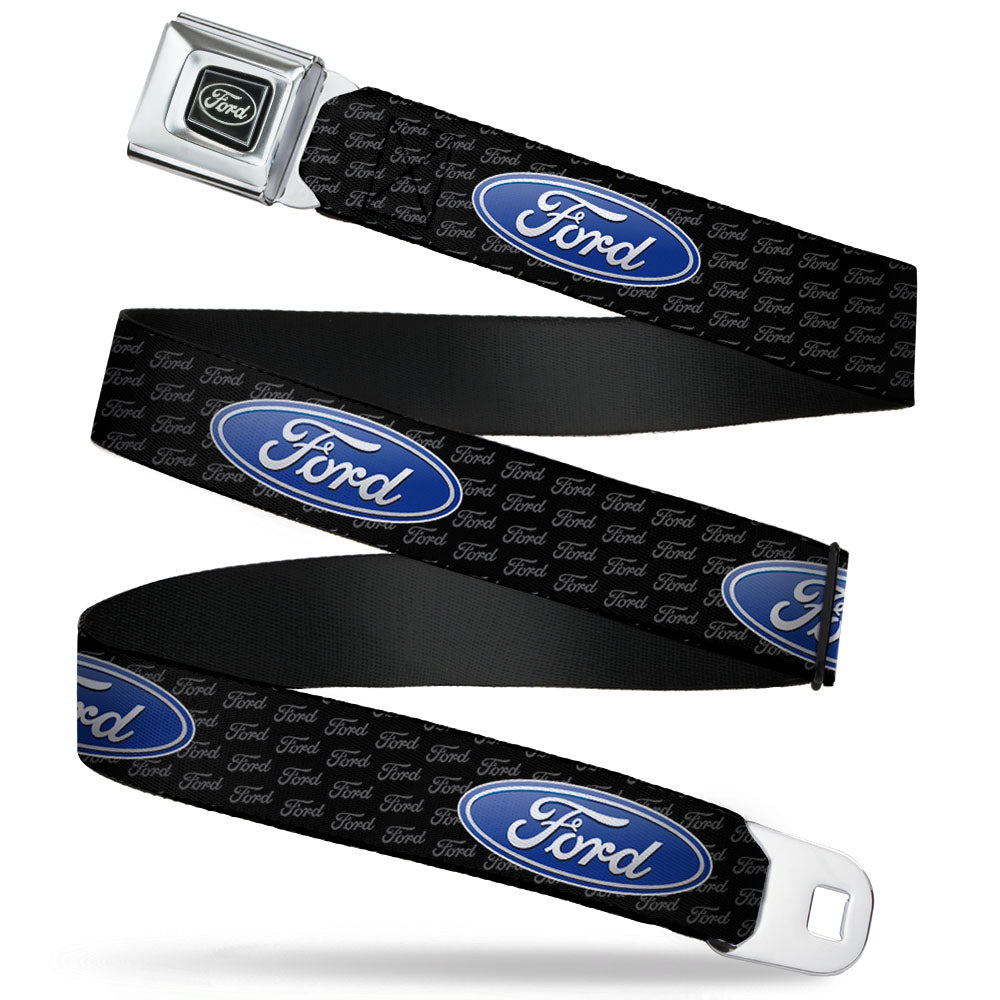 Ford Emblem Seatbelt Belt - Ford Oval REPEAT w/Text Webbing