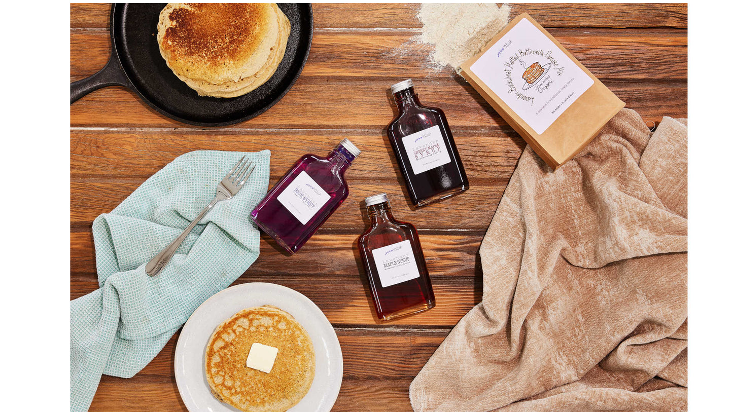 Lavender Buckwheat Malted Buttermilk Pancake with Hand-Crafted Syrup