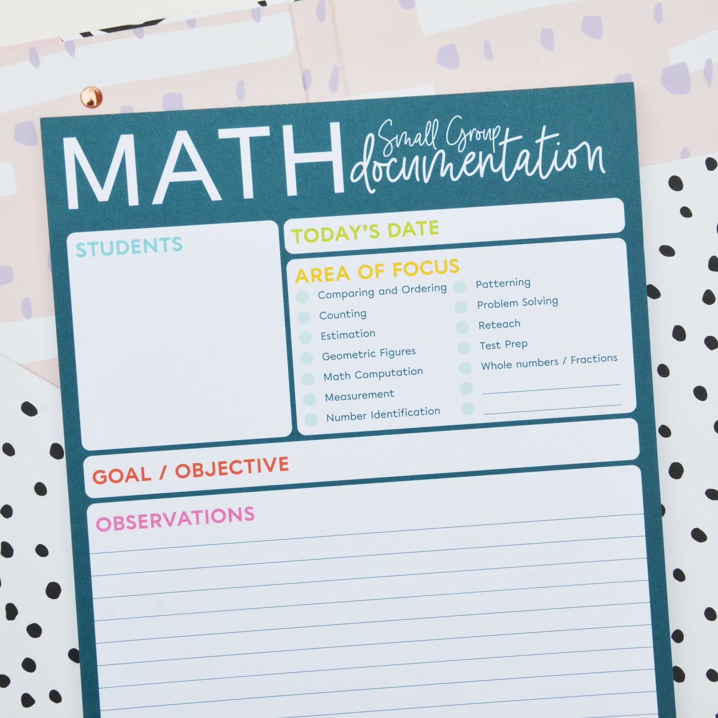Notepad - Small Group Math Documentation